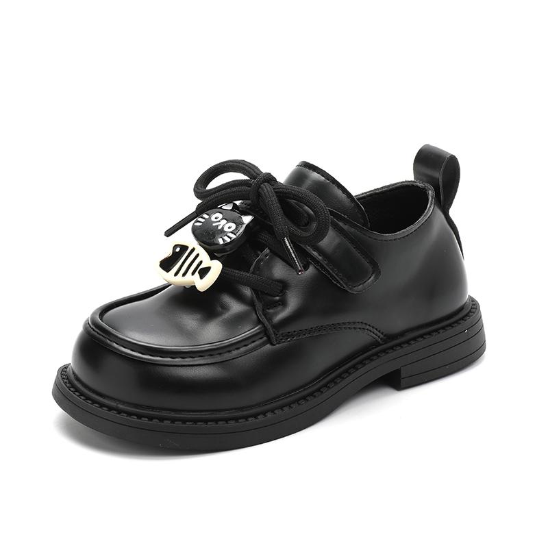 

New Spring and Autumn style girls small leather shoes, cute cartoon British-style small leather shoes for girls 26