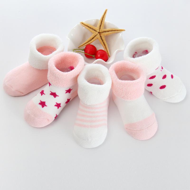 5 Pairs/lot 0 To 24M Newborn Baby's Terry Socks 2020 New Arrival Winter Warm Socks For Infants Girls Boys Thick Sock For Toddler