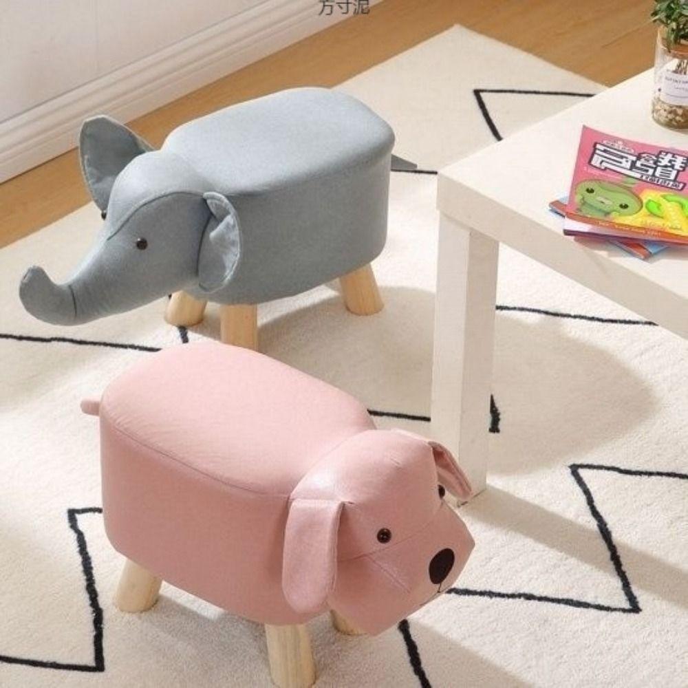 Durable Seating Chair Solid Wood Legs Elephant Footstool Kids Elephant Stool Living Room