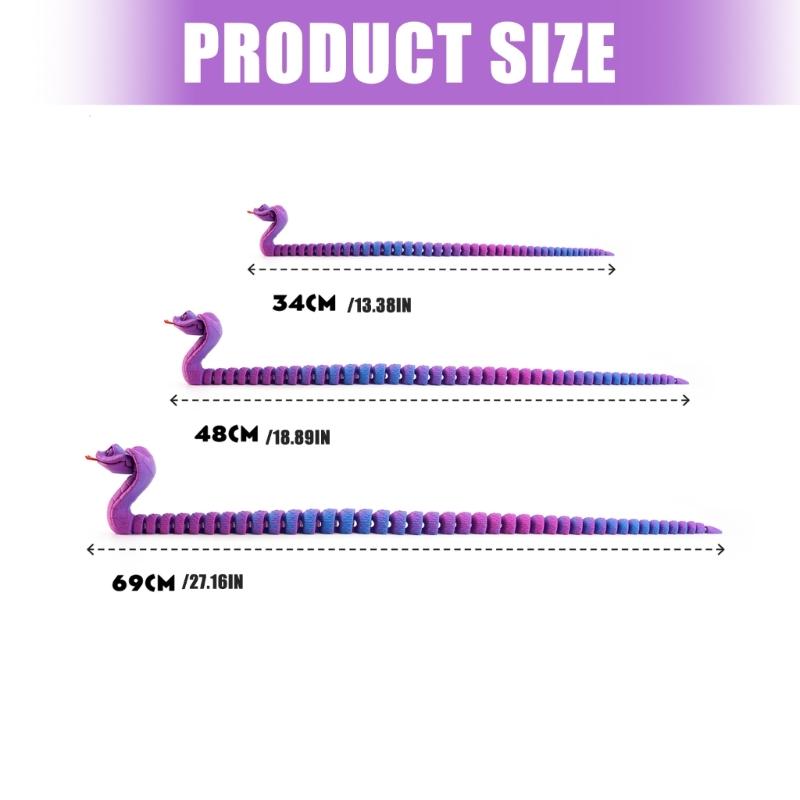 Flexible Joints Articulated Cobras Fidgety Toy Table Decors 3D Printed Crazys Cobras ,Realistic Crazys Cobras Statues