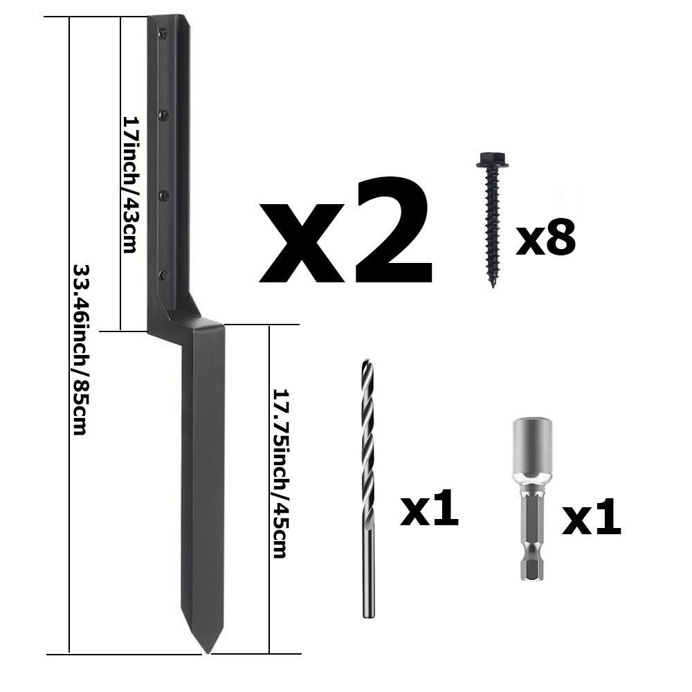 Heavy-Duty Cross-Bar Fence Repair Kit with Metal Reinforcement and Ground Anchors