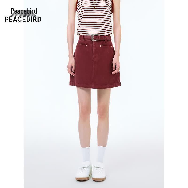 Peacebird A-line Denim Skirt A1HEF2235 XL красный