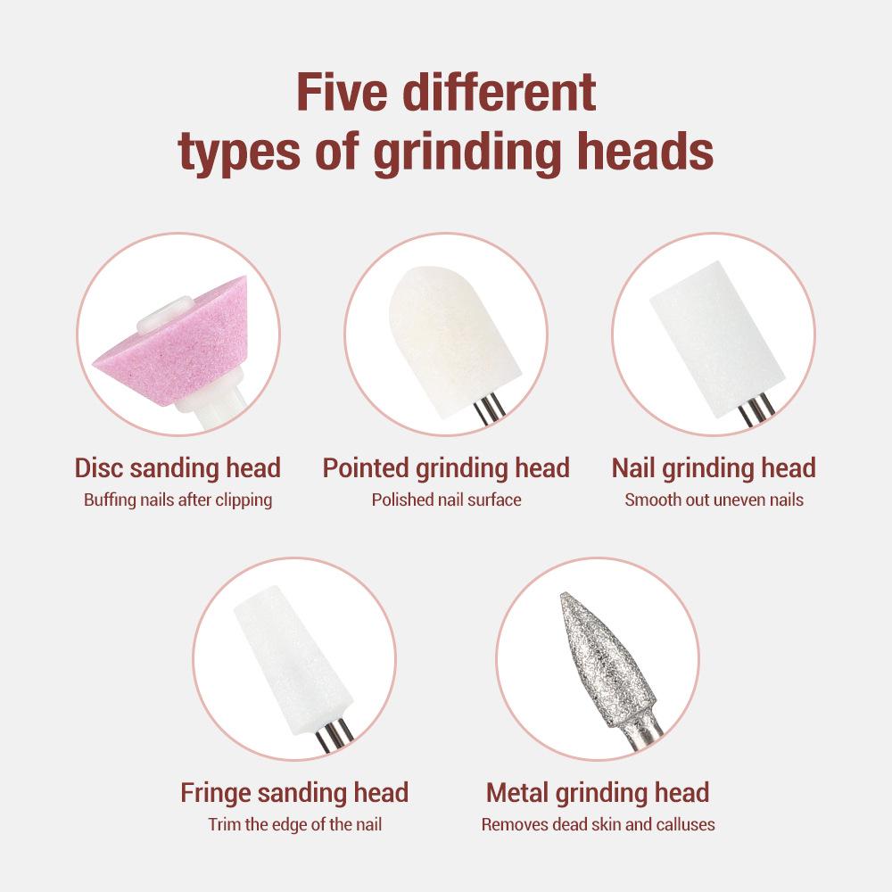 Portable Three-Speed Electric Nail Polisher and Cuticle Remover for Nail Art