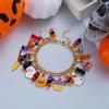 Gothic Punk Halloween Ghost Pumpkin Spider Skull Multi-Pendant Bracelet Unisex Fashion Jewelry Party Gift Handmade Craft