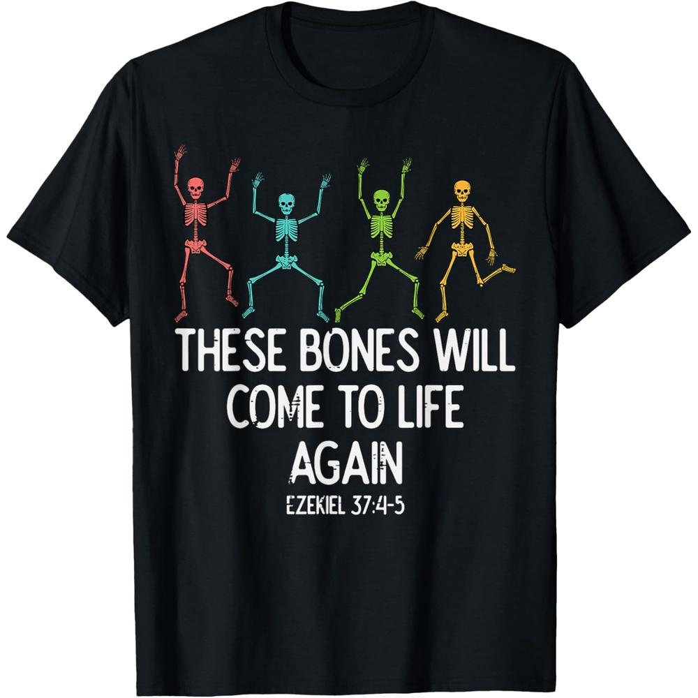Halloween Skeleton Funny Christian Men Women Boys Girls Cotton Men T Shirt 4XL чёрный