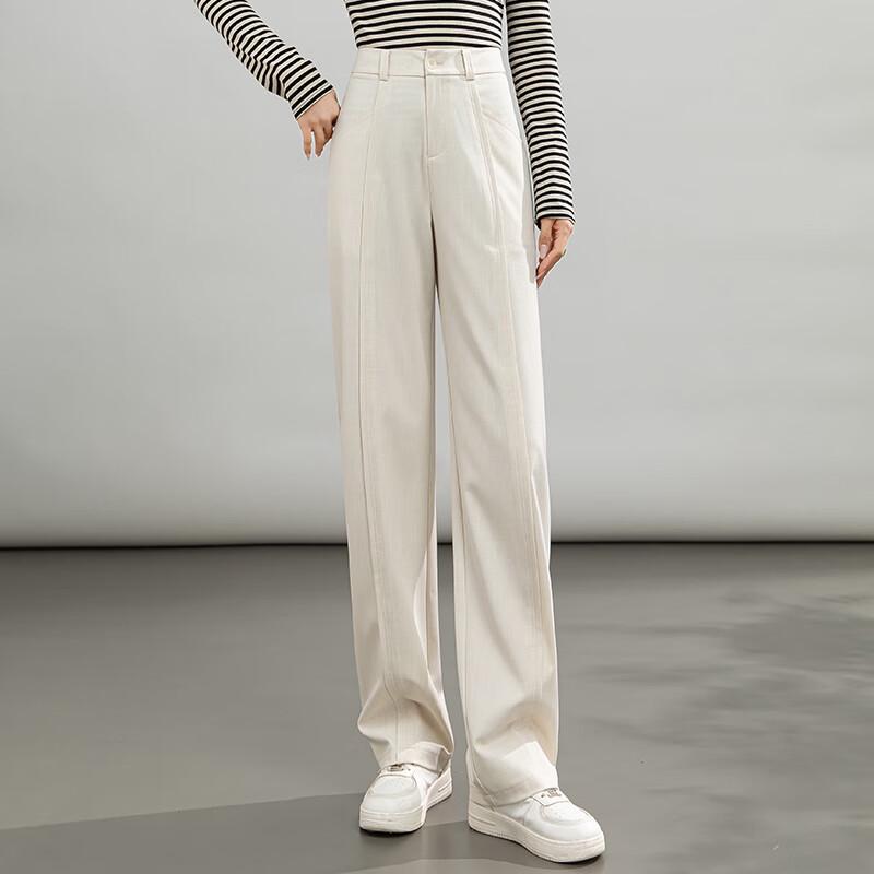 Fanzhen Women's High-Waisted Draped Wide-Leg Suit Pants