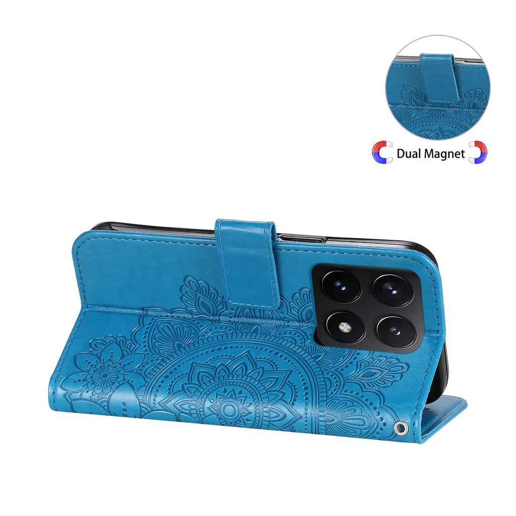 Für Xiaomi 14T Hülle Blumenmuster PU Leder Brieftasche Ständer Handyhülle