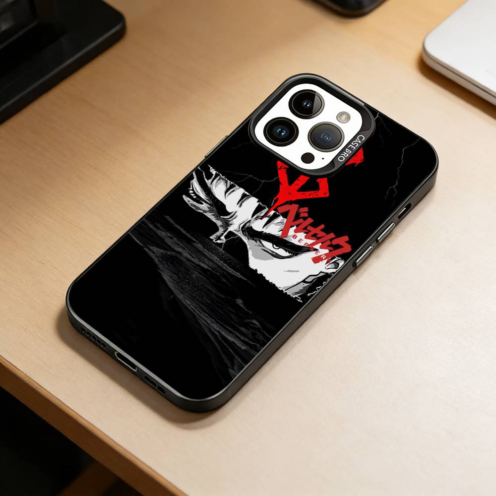 Anime Berserk Guts Phone Case For iPhone 17,16,15,14,13,12,11 Plus,Pro Max,XS,Colorful Silver Phone case Funda Cover