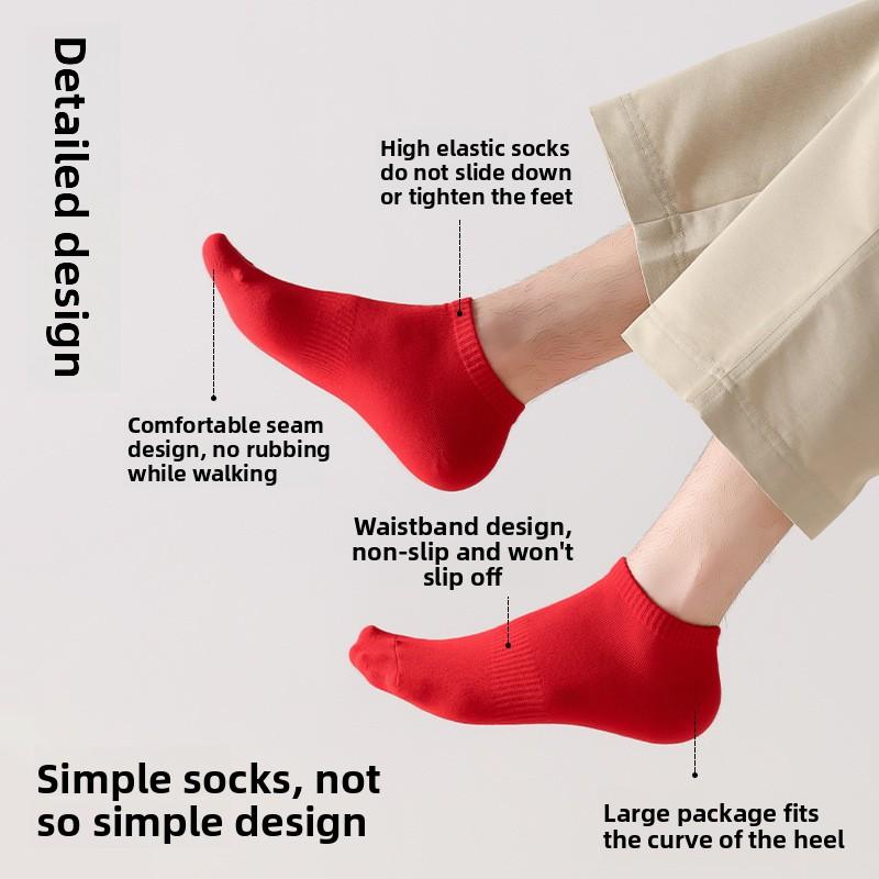 Red Socks, Same Style for Both Men and Women, Mid-length Socks for Autumn and Winter, New Year Socks, Wedding Couple Pair of Red Socks