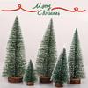 Artificial Mini Wooden Christmas Tree Small Cedar Pine For Home Room Decor Halloween Party New Year 2025 Navidad Ornaments