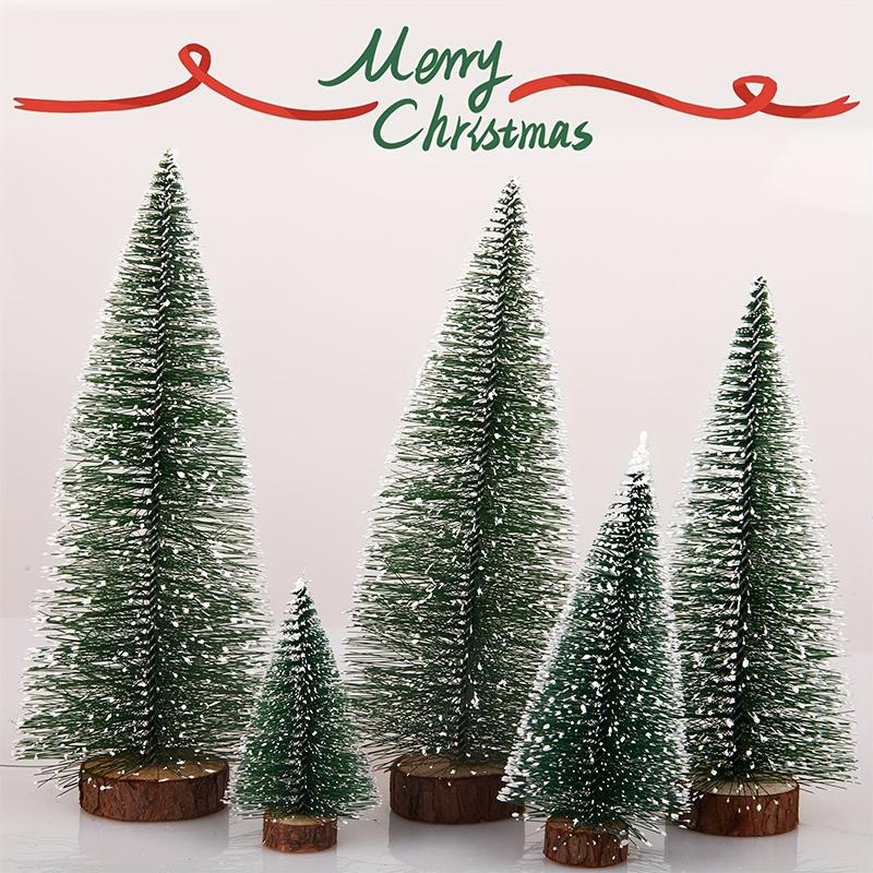 Artificial Mini Wooden Christmas Tree Small Cedar Pine For Home Room Decor Halloween Party New Year 2025 Navidad Ornaments