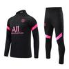 Kinder Langarm Sportbekleidung Paris Fußball Trainings Trikot Set YSHT Schwarz