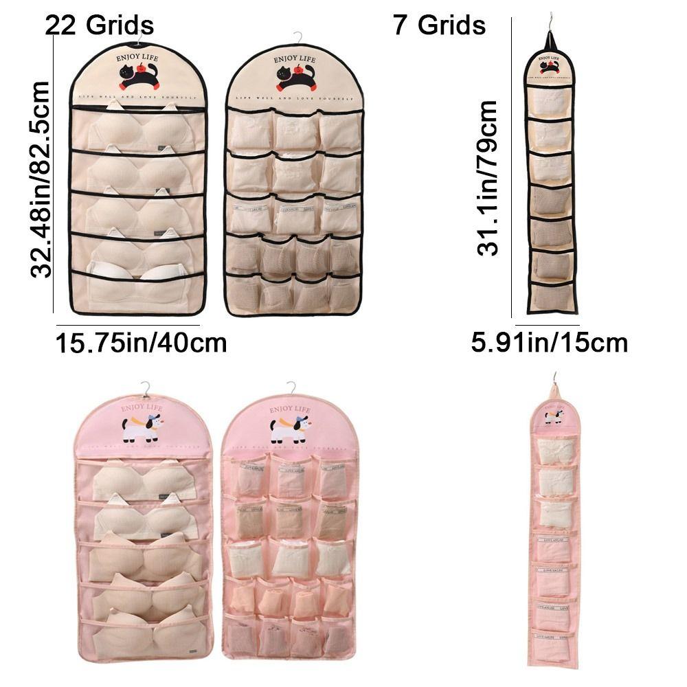 Wall Mounted Underwear Storage Hanging Bag Foldable Mesh Storage Bag Wardrobe