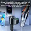 4 In 1 66W Car Charger Super Fast Charging Adapter with Voltage Digital Display 12V/24V Dual USB Ports For iPhone Huawei
