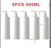 5PCS 500ml PET Empty Refillable Shampoo Lotion Bottles With Pump Dispensers For Storing Shampoo Hair Conditioner