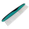 Cat & Dog Grooming Comb Set: Purple Comb with Large and Small Teeth, Stainless Steel Row Comb, and Bath Brush.