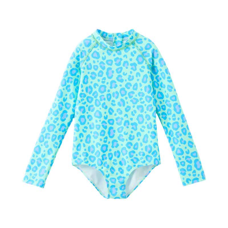 ASK JUNIOR Girls' UV Protection Leopard Print One-Piece Swimsuit