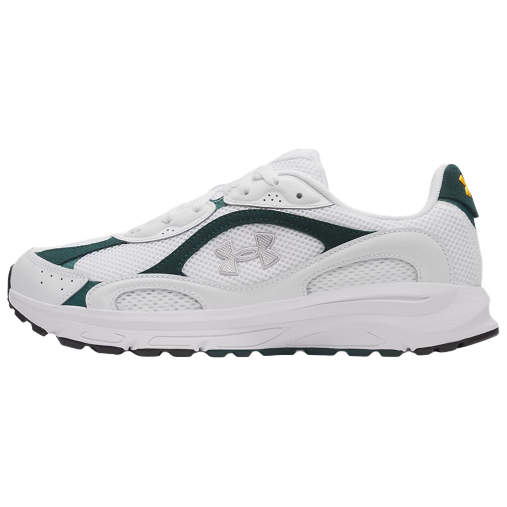 

Under Armour Men s UA Tech Runner White Titan Gray Metallic Silver Sneakers 6011293-101 41