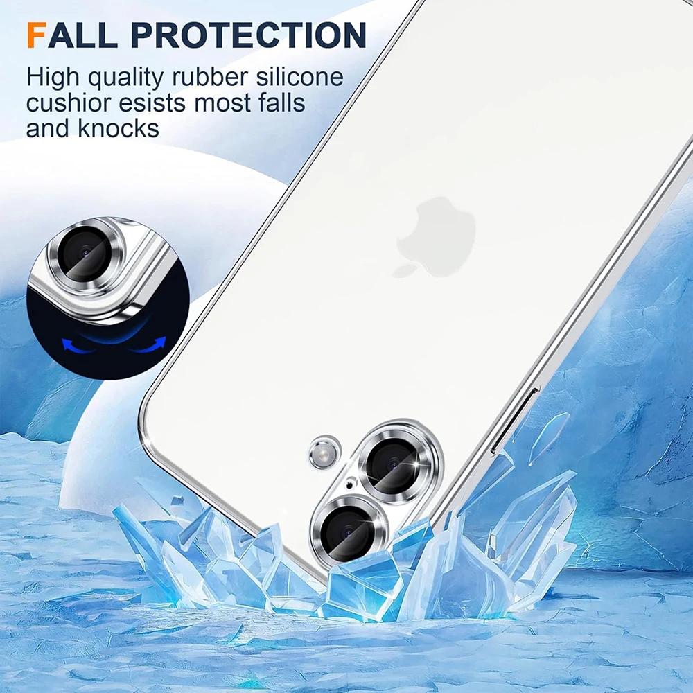 Luxury Glitter Plating Transparent Soft Case For iPhone 17 Air 16 15 14 13 Pro Max 16E Clear Silicone Cover Ultra Thin TPU Shell