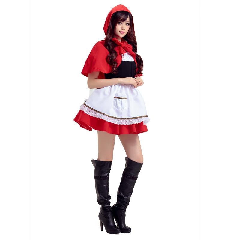 Halloween Anime Costume Little Red Riding Hood Costume, Cosplay Stage Costume, Adult Little Red Riding Hood