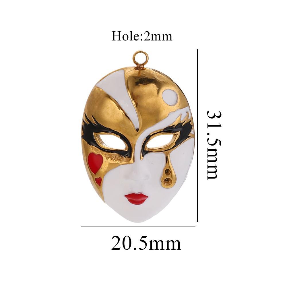 

Chinese Peking Opera Mask Pendant Stainless Steel DIY Charms Water Drop Evil Eye 3 Styles Necklace Making Connector