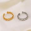 European & American INS Style Heart Ring - Trendy 18K Gold-Plated Stainless Steel Design for Women