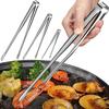 1Pcs 410 Stainless Steel Grill Tongs Non-Slip S/M/L/XL Food Clip Lengthened Multifunctional BBQ Steak Clip Cooking Utensils