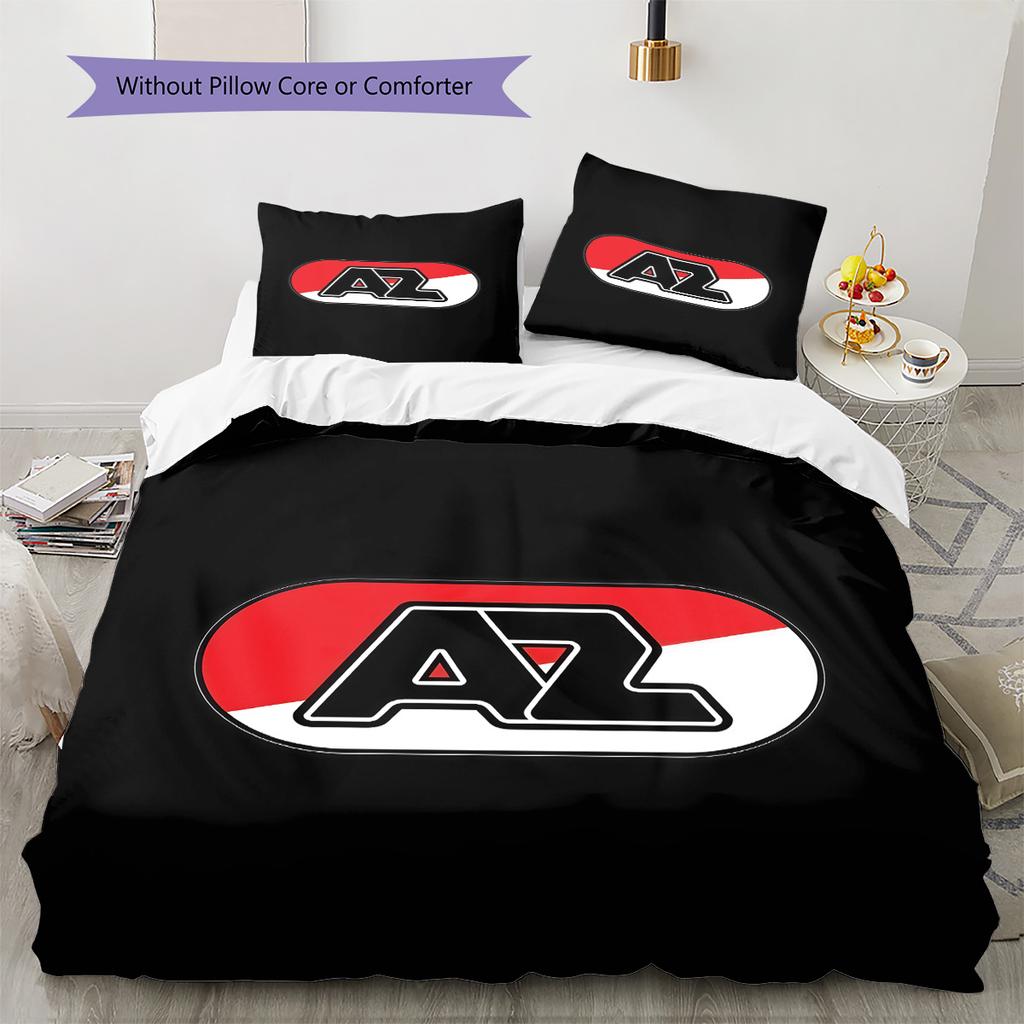 AZ Alkmaar Logo Bedding Quilt Set Quilt Cover Pillowcase Home Decoration Birthday Gift (1 * Duvet Cover + 2 * Pillowcase, Without Core)