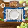 4PCs Jewish Style Linen Placemats for Dining Table Kitchen Accessories Rustic Vintage Washable Table Mats Party Decorations