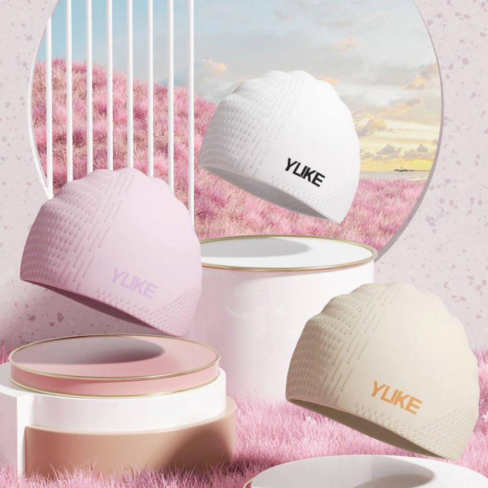 Elastic Silicone Swimming Cap Lightweight Printed Swimming Cap Diving Cap Swimming Hat  Women