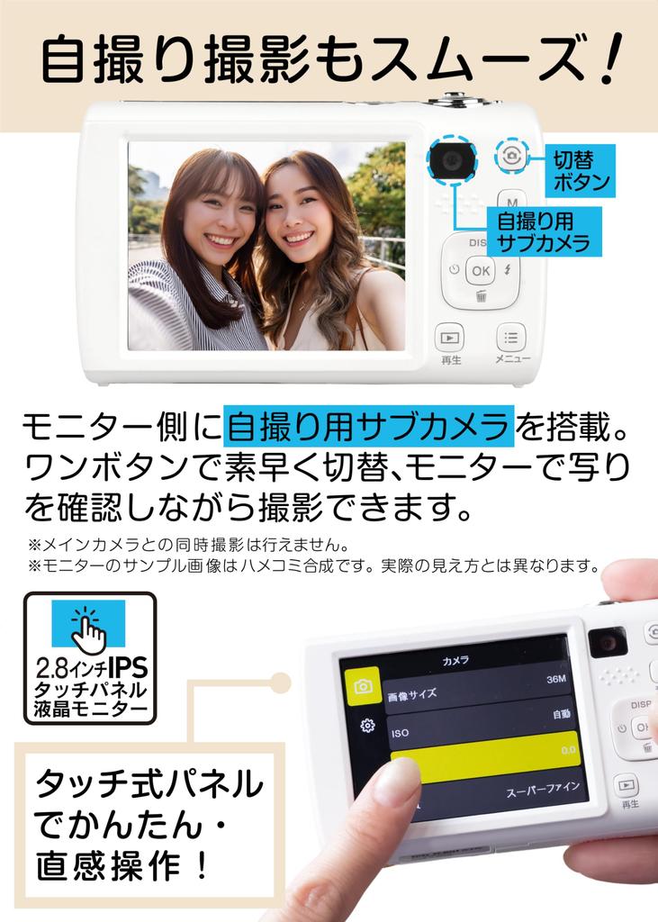 Kenko WH Compact Digital 5x Optical Effective IPS Touchscreen Selfie Compact White KC-ZM13 Camera Zoom, Approx. 16-megapixel Pixels, 2.7-inch