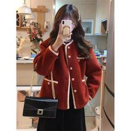 2024 Women's Plush Wool Coat: Short, Cozy, Loose Fit with Suit Collar for Autumn/Winter.