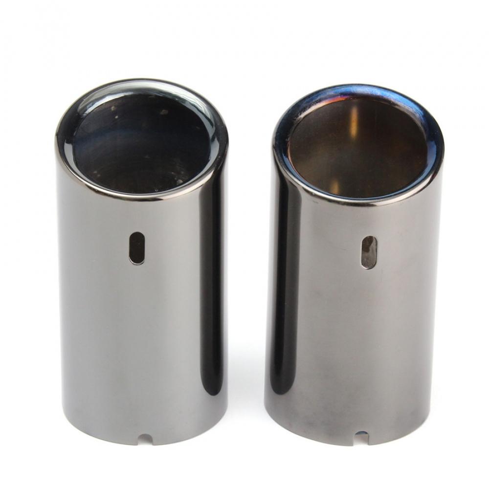 Tubos de Punta de Escape - Para BMW E90 E92 Serie 3 325 328i 2006-2010 - 1 Par Acero Inoxidable Negro Titanio