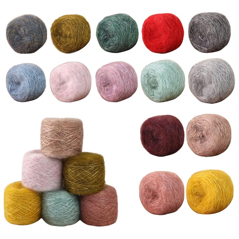 

CAPASTEC yarn knit crochet yarn dark gray gradation snowflake knitting yarn Medium thin soft thread 80% polyester 10% wool glitter 10% muffler hat