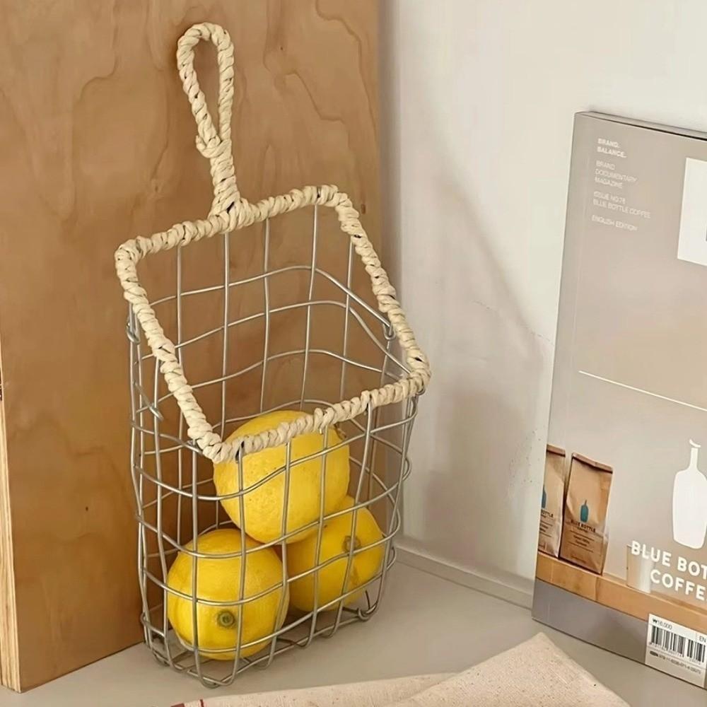 Woven Wire Wire Storage Basket Hollow out Storage Bin Decoration Storage Basket Home