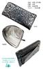 HARUBE Kyoto Naniwaya Slim L-Zip Long Wallet, Cowhide Leather, Rose Embossed, Women's, #83-157 [Metallic Rose] (Black)