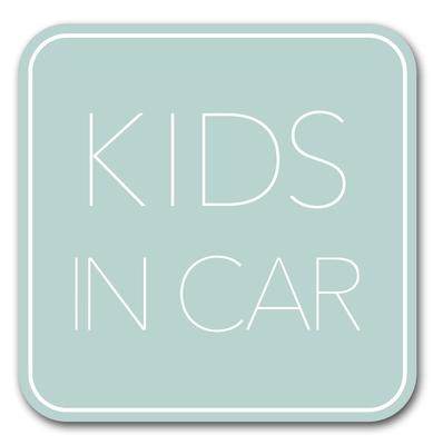Děti v autě magnetická nálepka (Jednoduchý design) Děti na palubě Samolepka Zelená (Magnet)