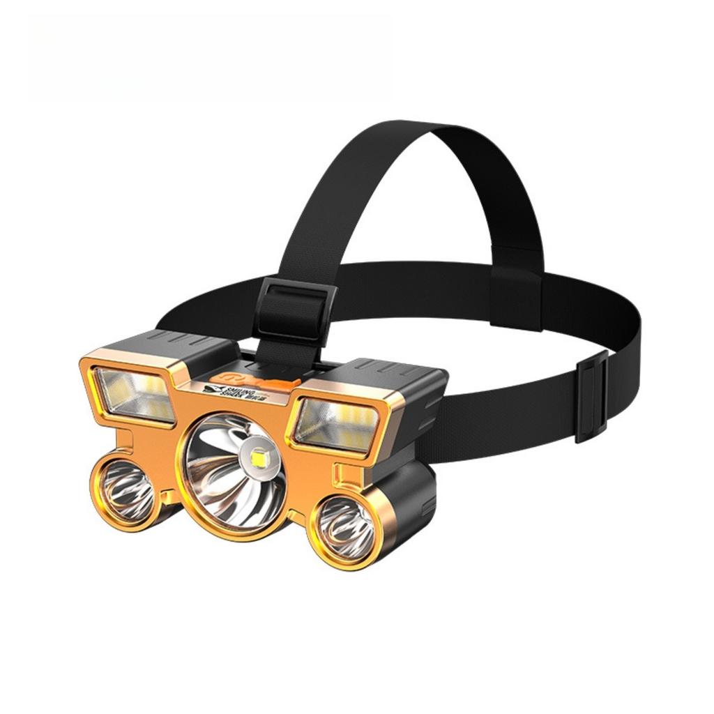 5 Lights LED Headlamp Strong Light Super Bright Head-Mounted Flashlight Outdoor Rechargeable Night Fishing Headlight Sources