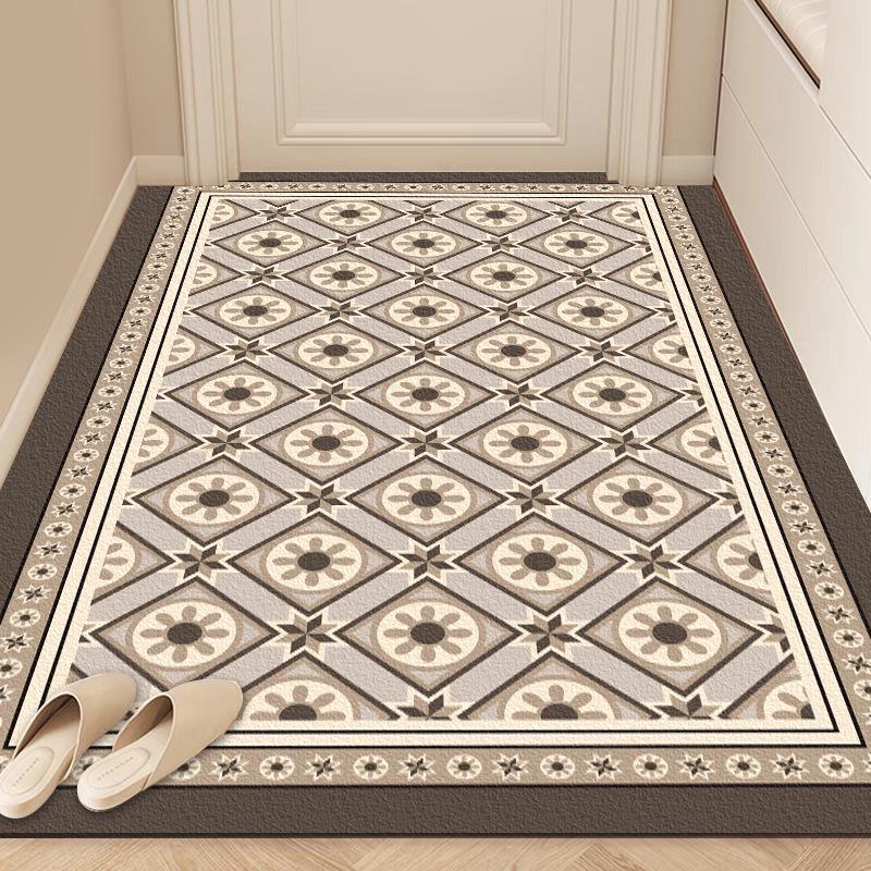 Retro American Non-Slip Wear-Resistant Leather Entrance Mat