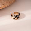 European and American oil dripping irregular lines open ring light luxury high-end ring personality temperament jewelry