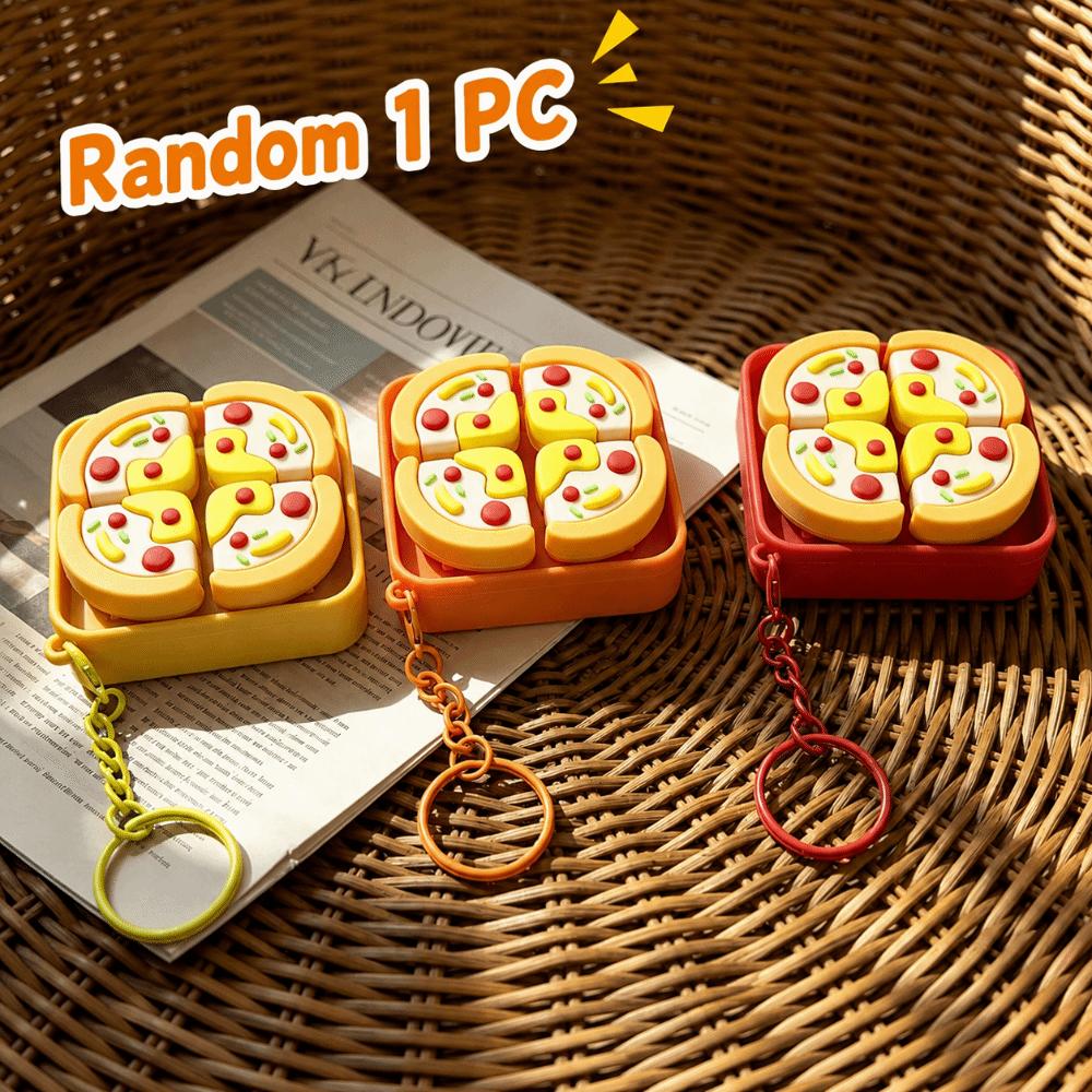 Cartoon Calming Keychain Keys Pizza Egg Foods Clicker Key Chain Children Adults