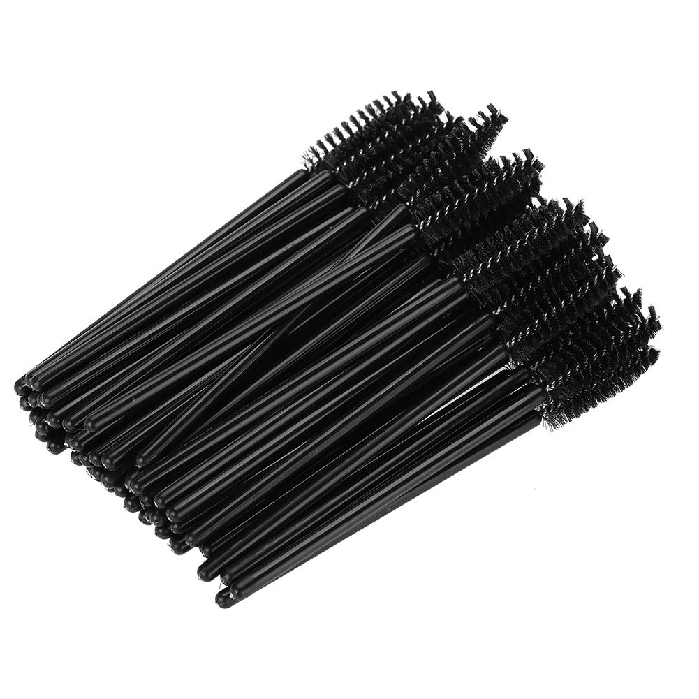 50Pcs Disposable Eyelash Brush Makeup Mascara Wands Extension Applicator Tools Black