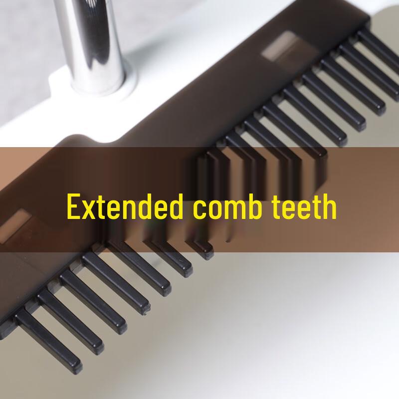 Soft Bristle Broom and Dustpan Set with Long Scraper