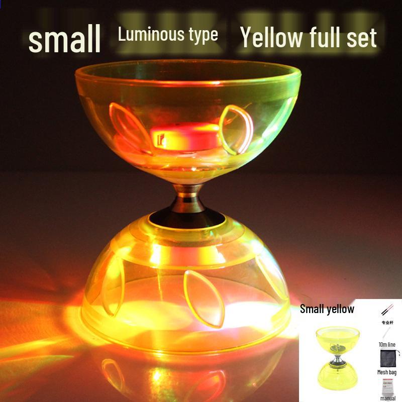 Beginner Student Diabolo Set with Three/Five-Bearing, Bell & Luminous Double-Head