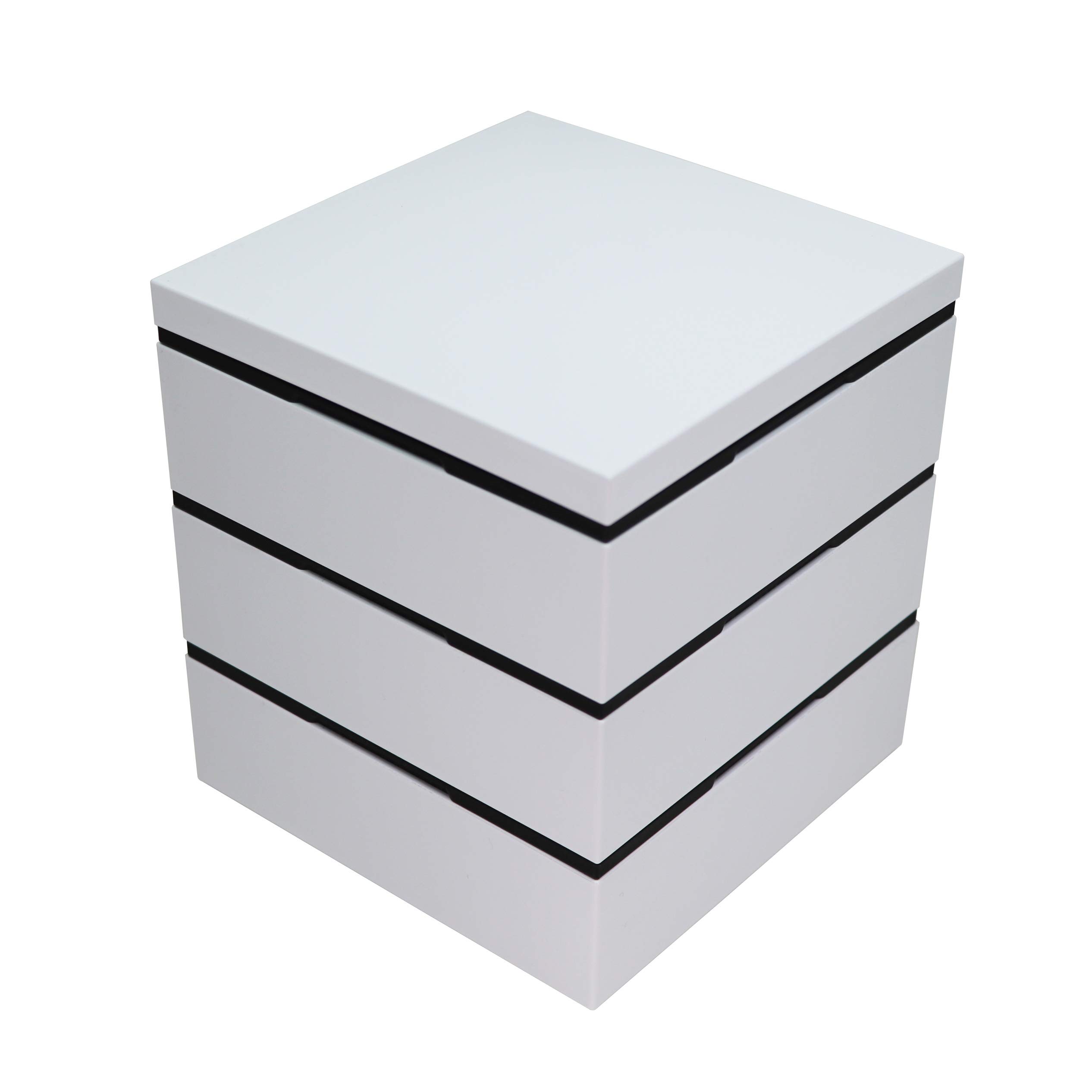 

Osaka Choseido White 3-Tiered Jubako Box (15cm) with Stickers, Yamanaka Lacquer, Original Cooler Bag, Bonus Gift, Sports Day Osechi