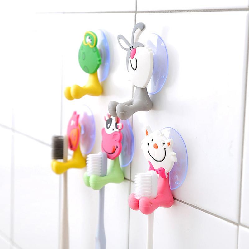 Animal Toothbrush Holder Wall Mounted Tooth Brush Storage Rack Cup Organizer