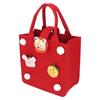 Shopping Felt Bag Cartoon Animal Fruit Decoration Reusable Red Felt Shopping Basket
