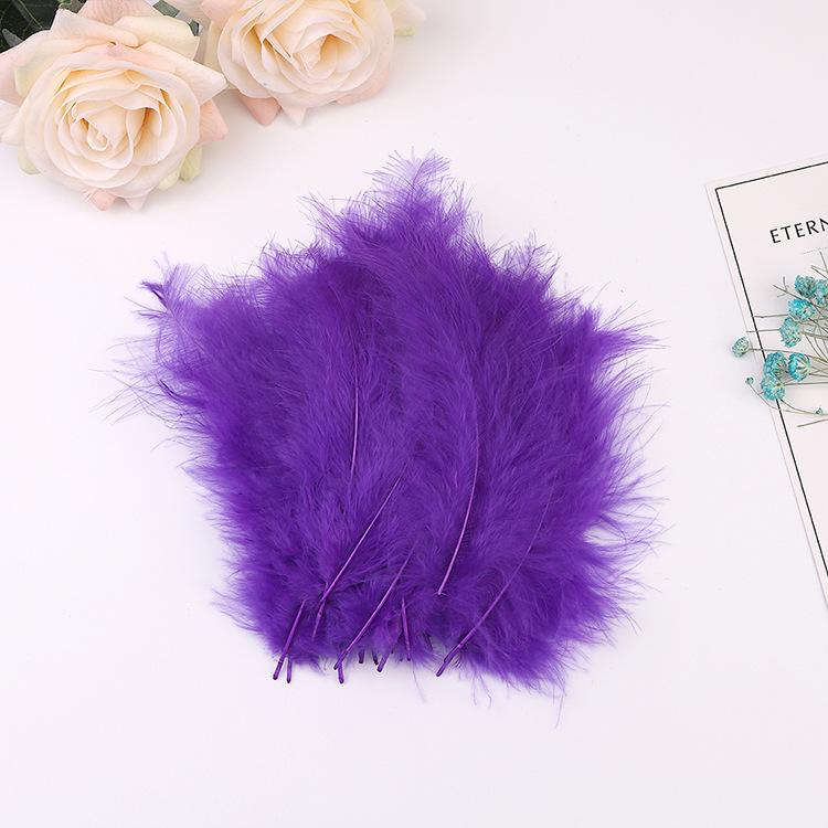 50Pcs Cross-Border Turkey Hairy Tail Plush Feather Colored Feather Dream Catcher Feather Light Bobo Ball Feather