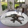 AnimalHeroes Round Area Rug,Carpet Rug for Living Room Bedroom Sofa Playroom Decor,Non slip Floor Mat
