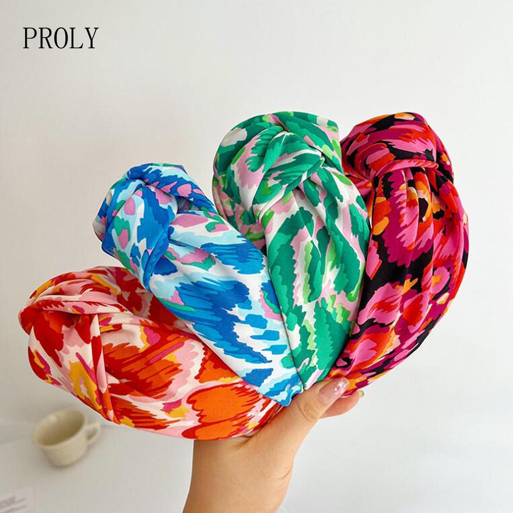 PROLY New Fashion Hairband For Women Over Size Wide Side Headband Camouflage Vivid Cloth Turban Adult Hair Accessories